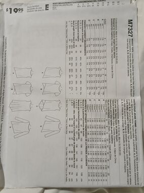 Sewing Pattern Envelope with Black Text and Line Art